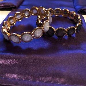 ⚡️⚡️SALE 2 BRACELETS/NAVY & GOLD/PALE BLUE